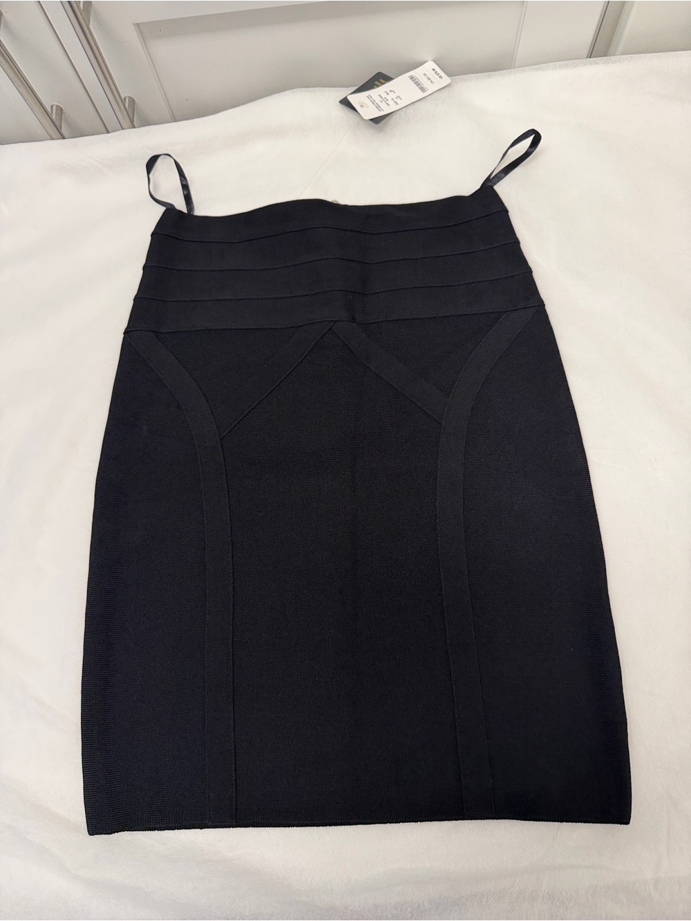 bebe Black Bandage Pencil Skirt with Paneled Waist